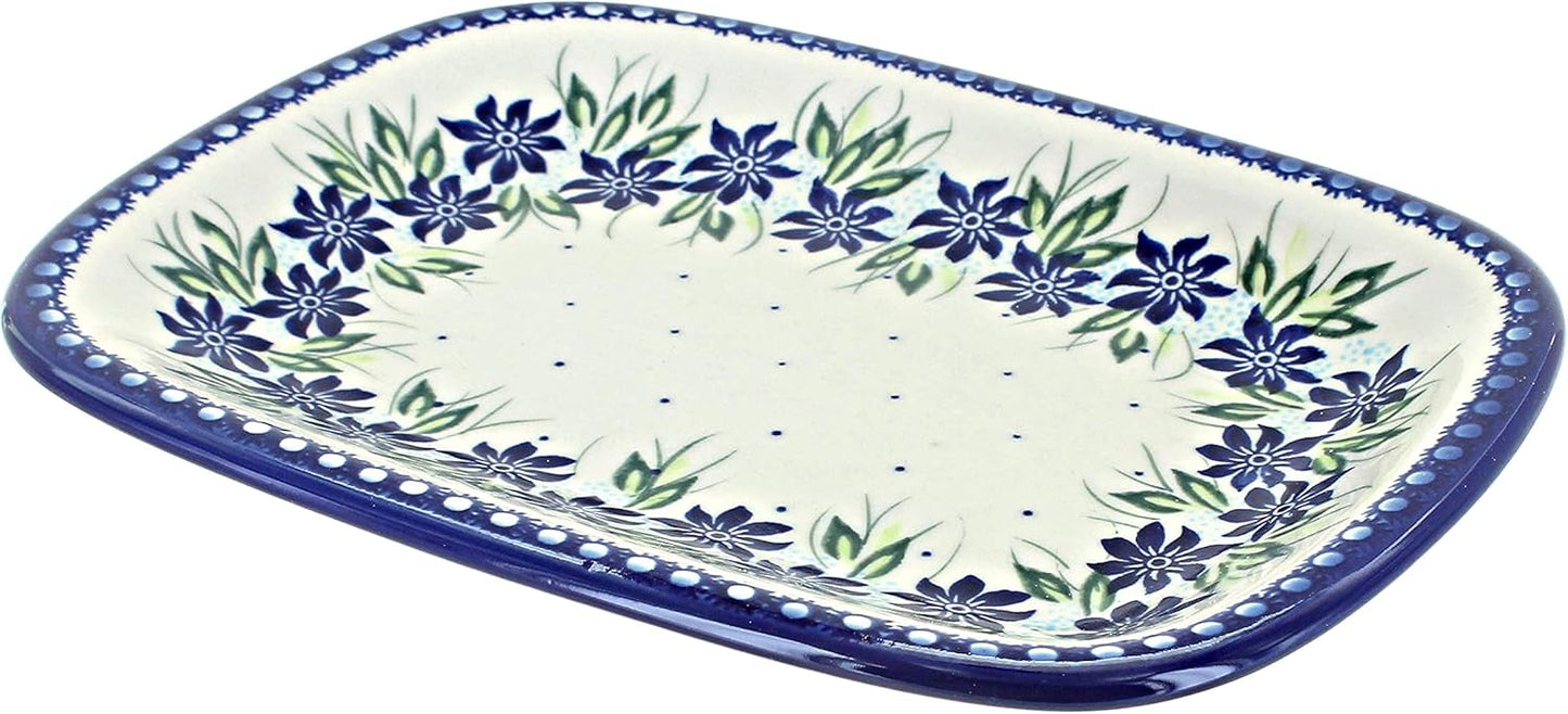 Blue Rose Polish Pottery Sierra Small Rectangular Serving Platter