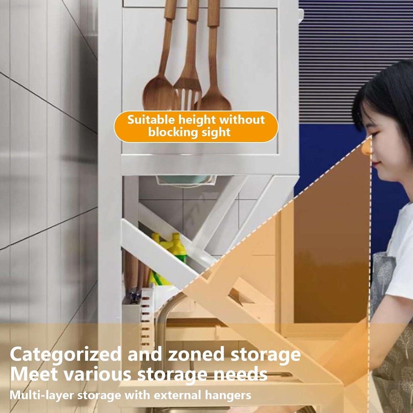 Kitchen sink rack dishwashing sink countertop dustproof cupboard storage multifunctional tableware storage drain rack double layer,KeepKitchen Sink Shlef Organized Space-Saving(Black,95cm/37.4in)