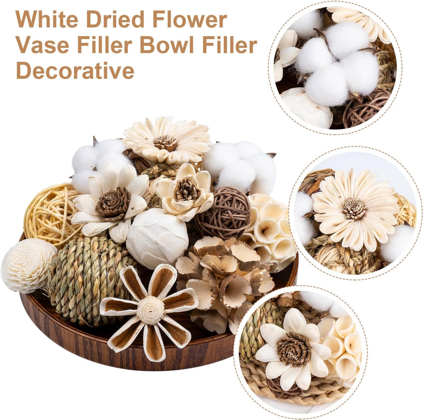 36Pcs Vintage Decorative Balls for Potpourri Bowl Filler, Bowl Filler for Table Centerpiece Home Decor, Woven Rattan Wicker Balls, Rattan Wicker Orbs Fillers for Vase Jar Dough Bowl