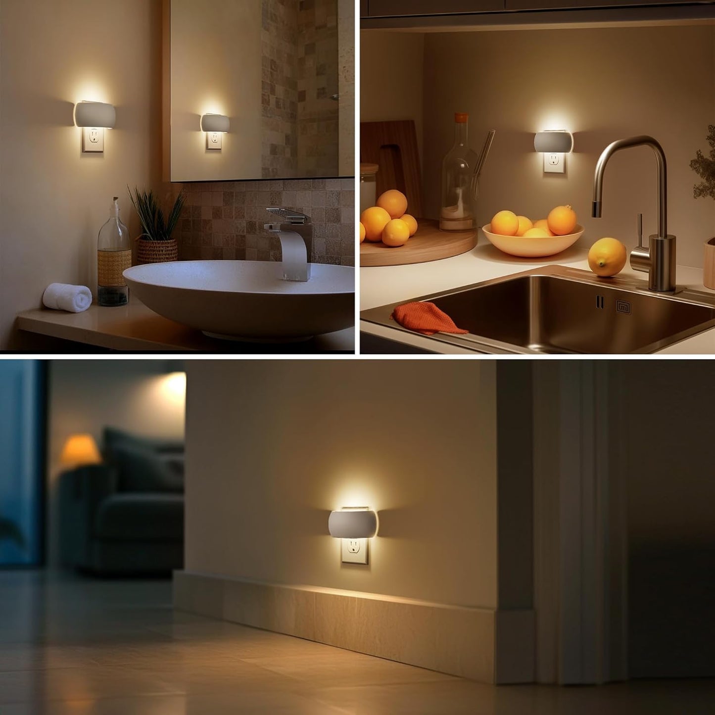 Briignite Night Light, Night Lights Plug into Wall, Backlit, Auto Dusk to Dawn Sensor, 0-100LM Dimmable Night Light, LED Plug in Sleep Nightlight for Kids, Bathroom, Bedroom, Hallway, Stairs, 1 Count