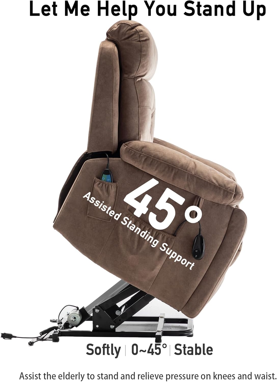 Lazy boy Recliner Chair with Cupholder/Power Lift Recliner Chair for Elderly， Electric Recliner/Big and Tall Recliners for People Up to 6'2"/350lb Range