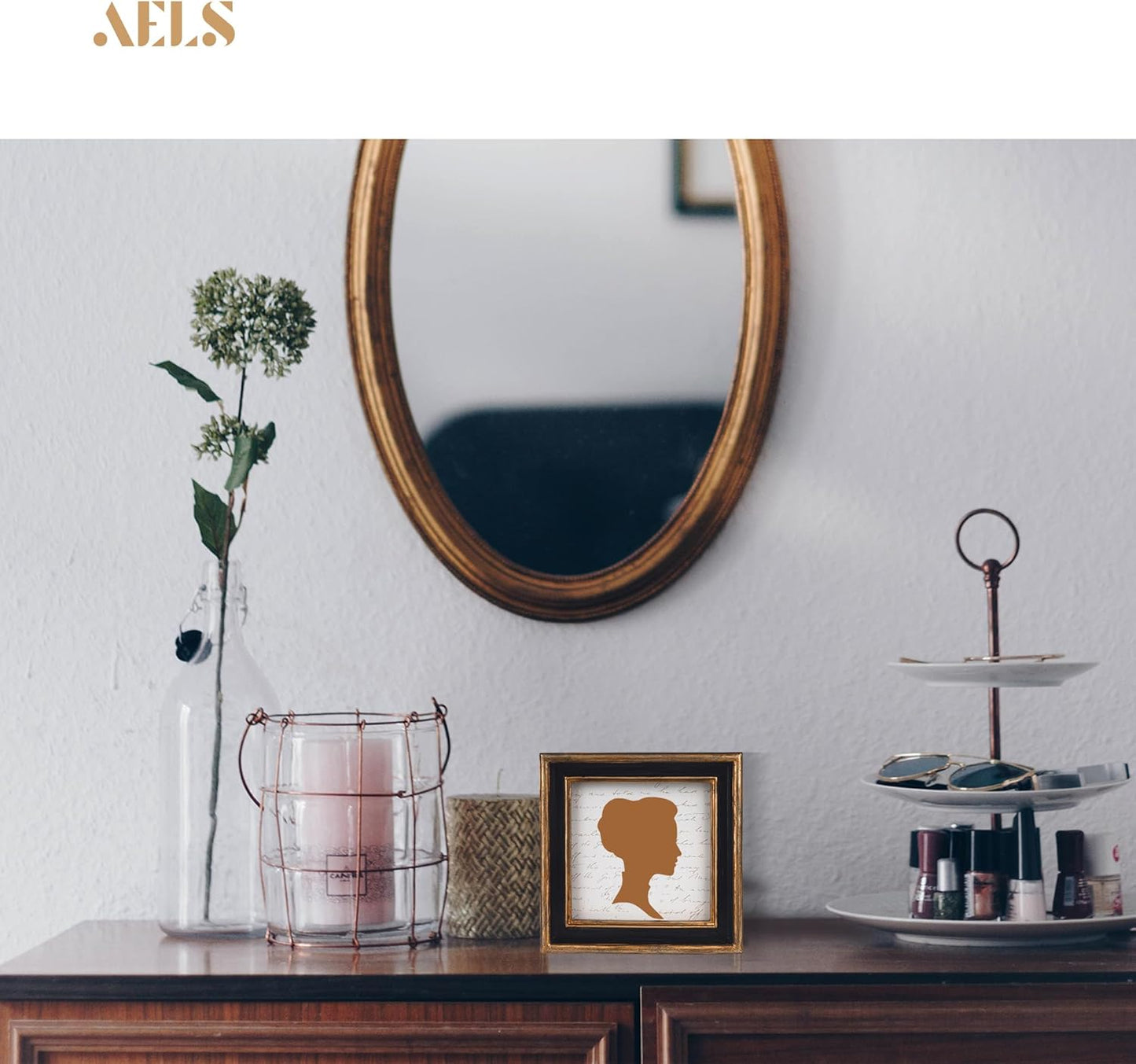 AELS 4x4 Inch Vintage Picture Frame, Elegant Luxury Antique Photo Frames with Glass Front, Photo Display, Tabletop Wall Hanging, Gift Ideas, Pearl Pattern