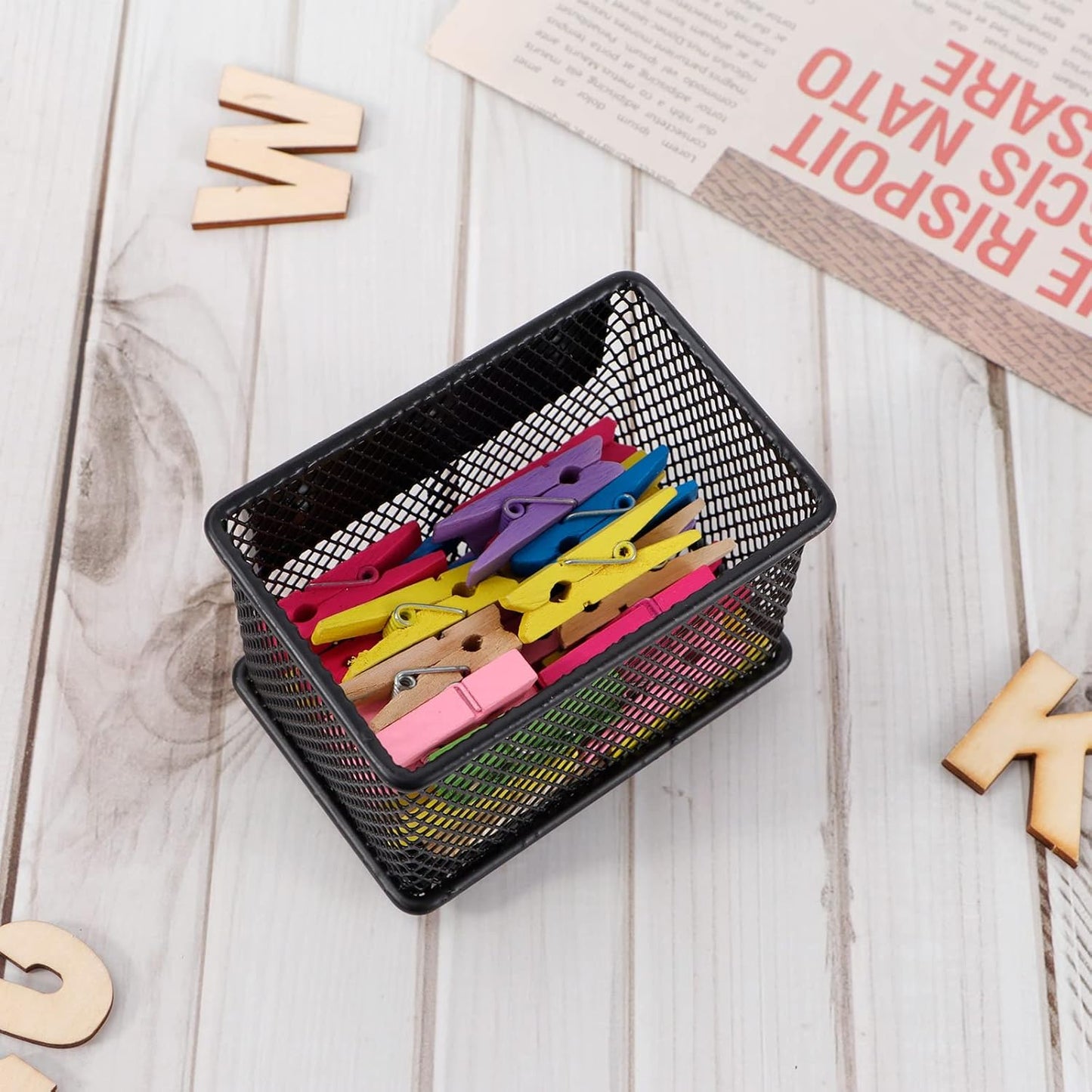 Black Basket Set of 4, Magnetic Pen Holder for Refrigerator, Heavy Duty Baskets, Holder for Locker Whiteboard Office, 3.42'' 2.36'' 2.55''