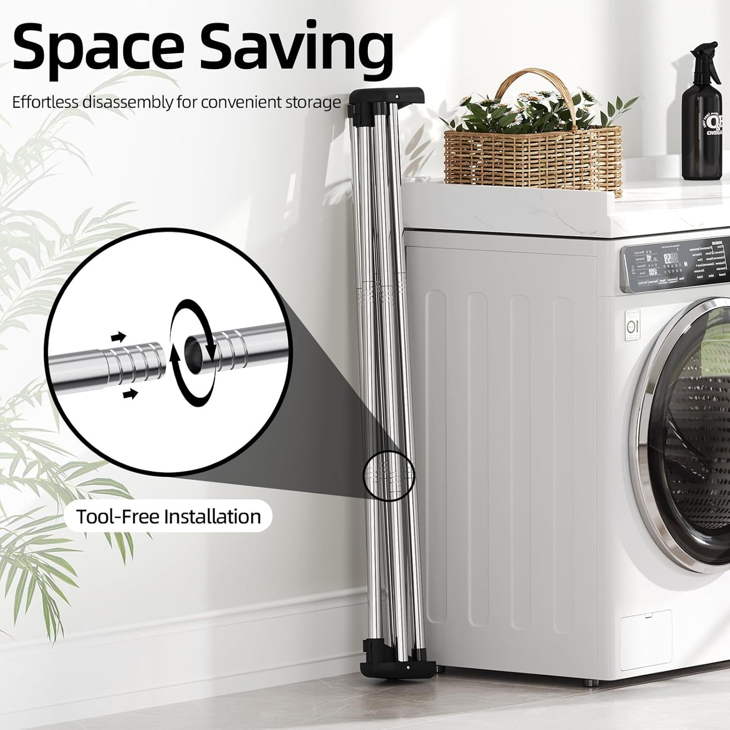 APEXCHASER Clothes Drying Rack Foldable, Stainless Steel Laundry Drying Rack Collapsible, Clothes Hanger for Sweater Baby Clothes Towel for Indoor & Outdoor, Portable Clothes Airer for Travel