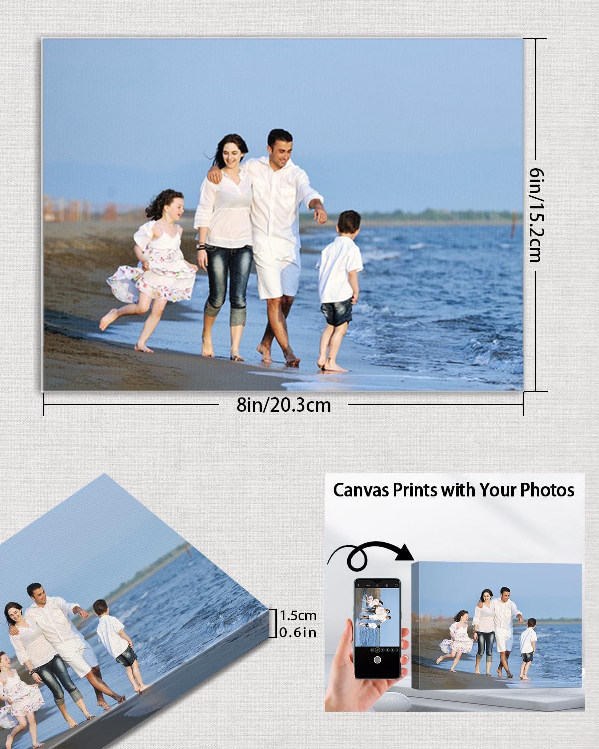 AbcCustomize Custom Canvas Prints,Transform Your Memories into Beautiful Art with Personalized Photo on Canvas,Personalized Canvas Wall Art for Home Decor, Gifts, and Keepsakes