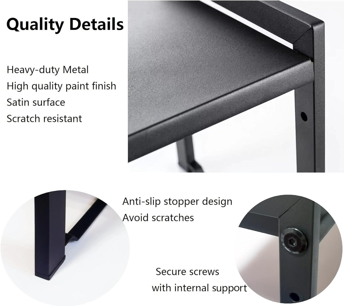 Expandable Cabinet Shelf Organizer 16-26" L Stackable Kitchen Counter Shelf Rack Sink Riser Countertop Storage Black (Normal 7.9”D)