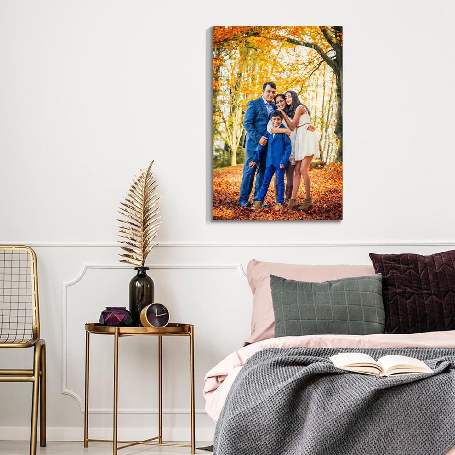 Wewejia Custom Canvas Prints with Your Photos for Family, 28x40inch Personalized Canvas Picture Wall Prints Best Custom Wall Decor for Living Room Bedroom Dining Room Office Easy to hang