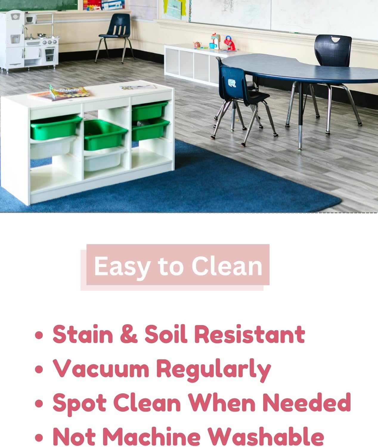 KOECKRITZ Soft and Colorful Kids Classroom Area Rugs (Passes Flammability Pill Test) Many Sizes and Bright Colors to Select from (8' Round, Royal)