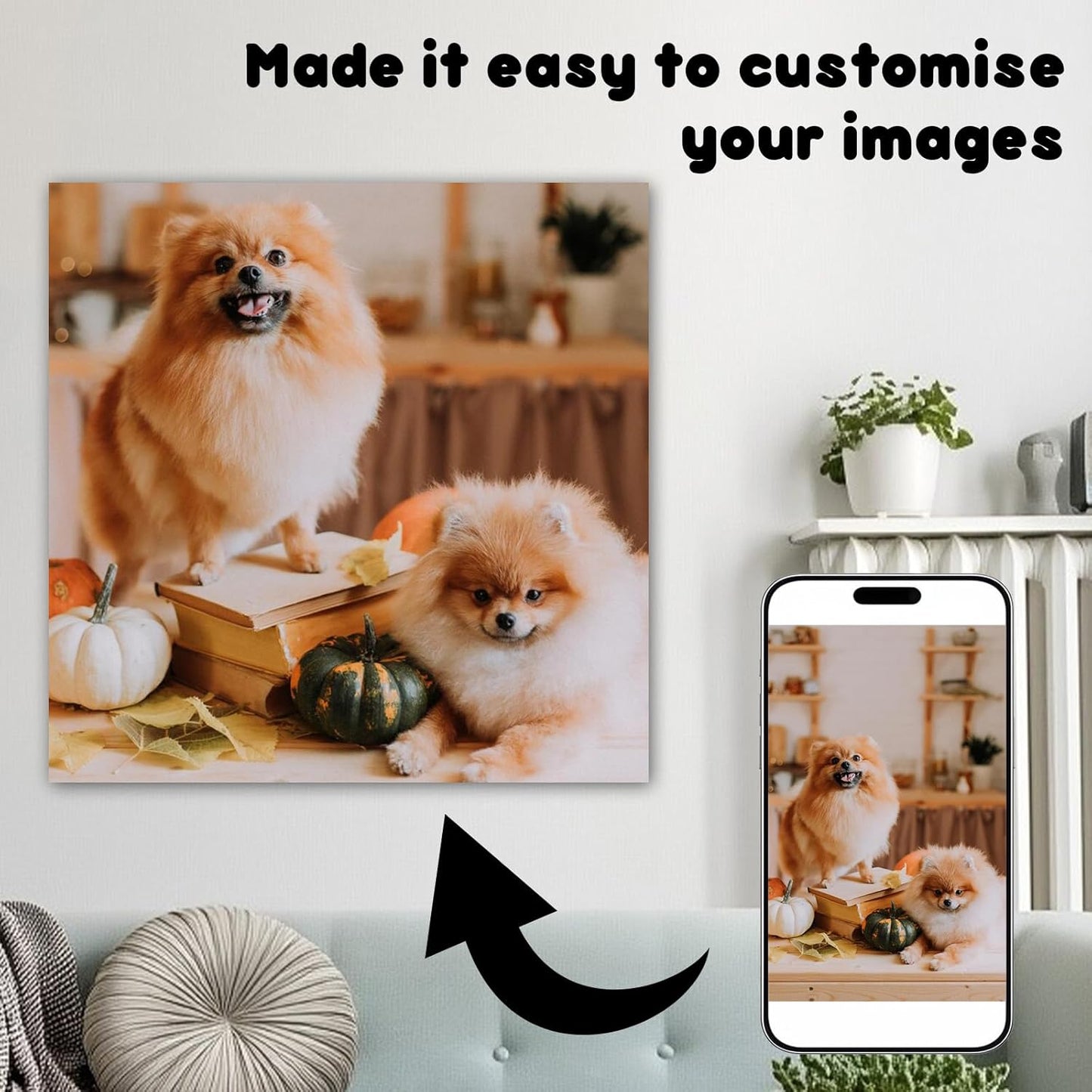 Personalized Custom Canvas Wall Art, Customized Canvas Prints With Your Photos, Custom Wall Art For Bedroom Unique Gift For Christmas Valentine'S Day Wedding Housewarming For Mom Women And Men 20×20