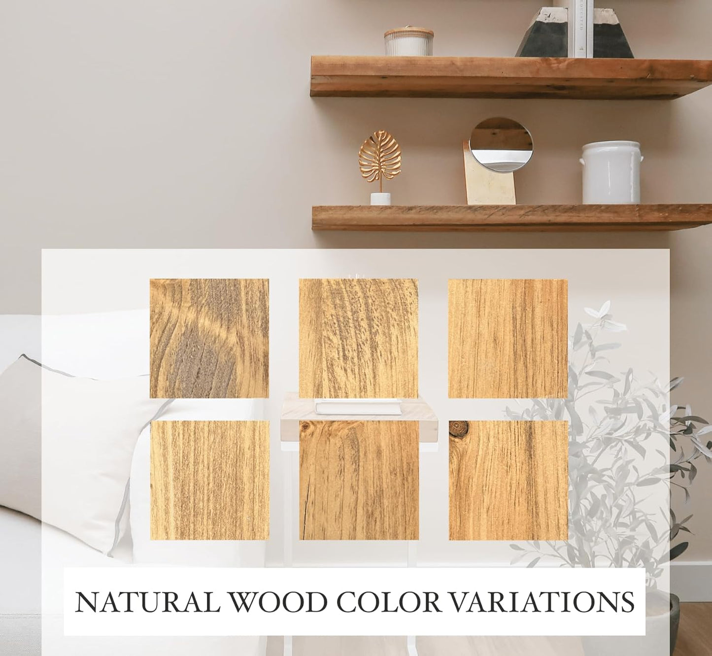 Modern Floating Shelves 3 Inches Thick for Wall, Wide Shelves for Kitchen, Living Room, Bedroom, and Bathroom, Natural Pine Wood, Rustic Wooden Shelf, (Set of 2) (Aged Oak, 36Lx3Hx6D)