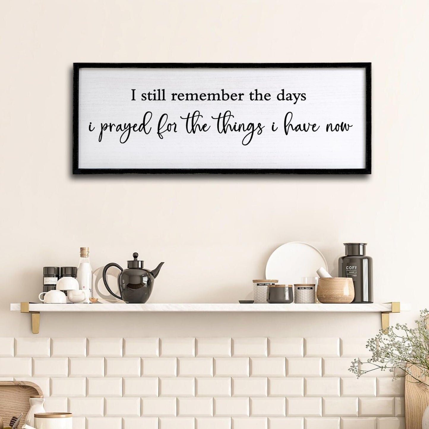 I Still Remember The Days I Prayed Wall Decor Art 24"X10" for Home Living Room Family Wall Wooden Framed Sign (Black)