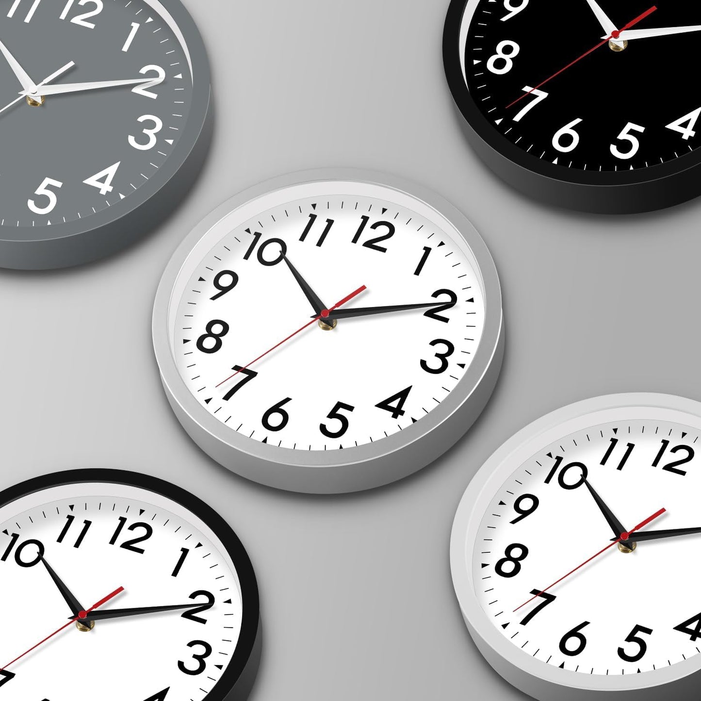 Wall Clock Black Battery Operated 10 Inch Simpel Silent Non Ticking Analog Decorative for Kitchen Bathroom Bedroom Office Living Room School Classroom(Black)