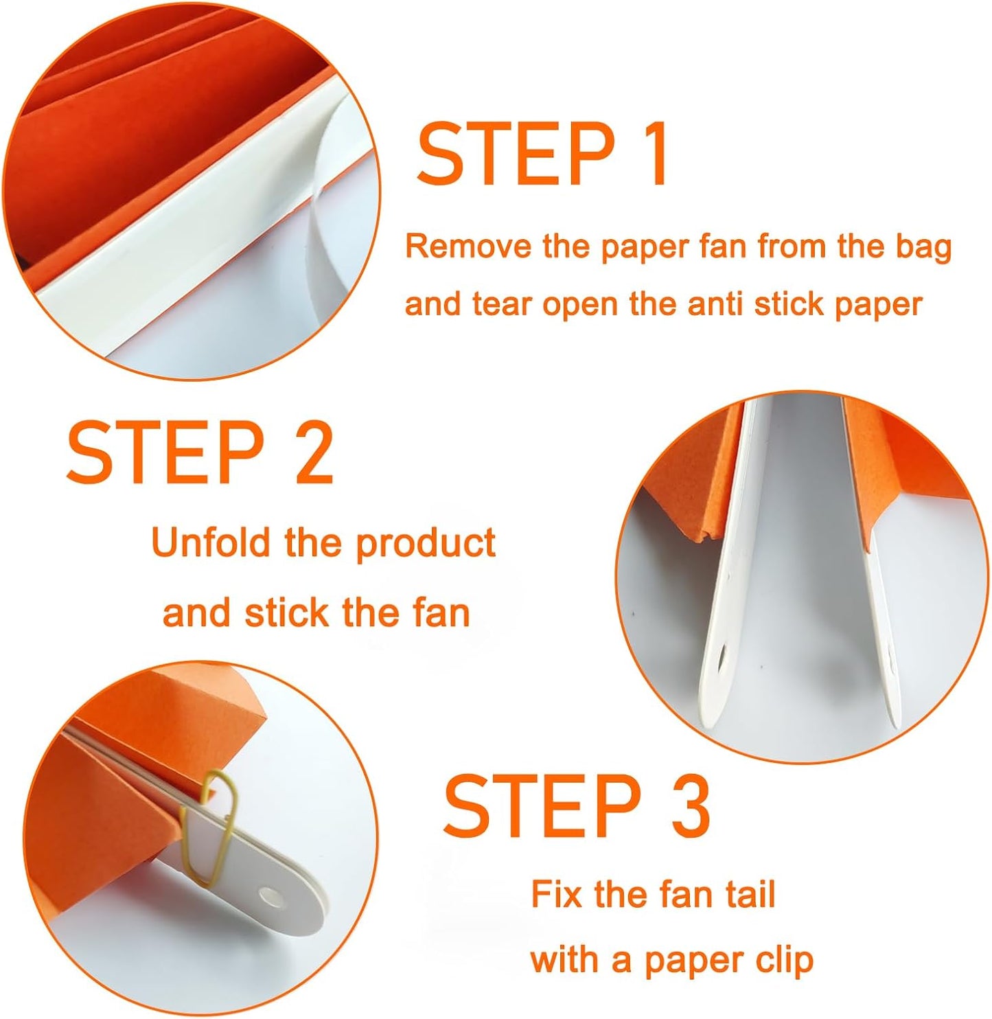 Orange Birthday Party Decorations,DIY Orange Paper Fans Hanging Decoration,16in Halloween Paper Fans,Halloween Decor,Fox Birthday Decorations Events Accessories 30 Color DIY Set (Orange)