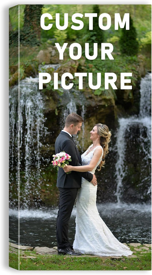 xzartdiy Custom Canvas Prints with Your Photos - Personalized Picture Print Customized Gifts for Family Home Office Wall Art Decor, Wrapped Canvas 16x32inch