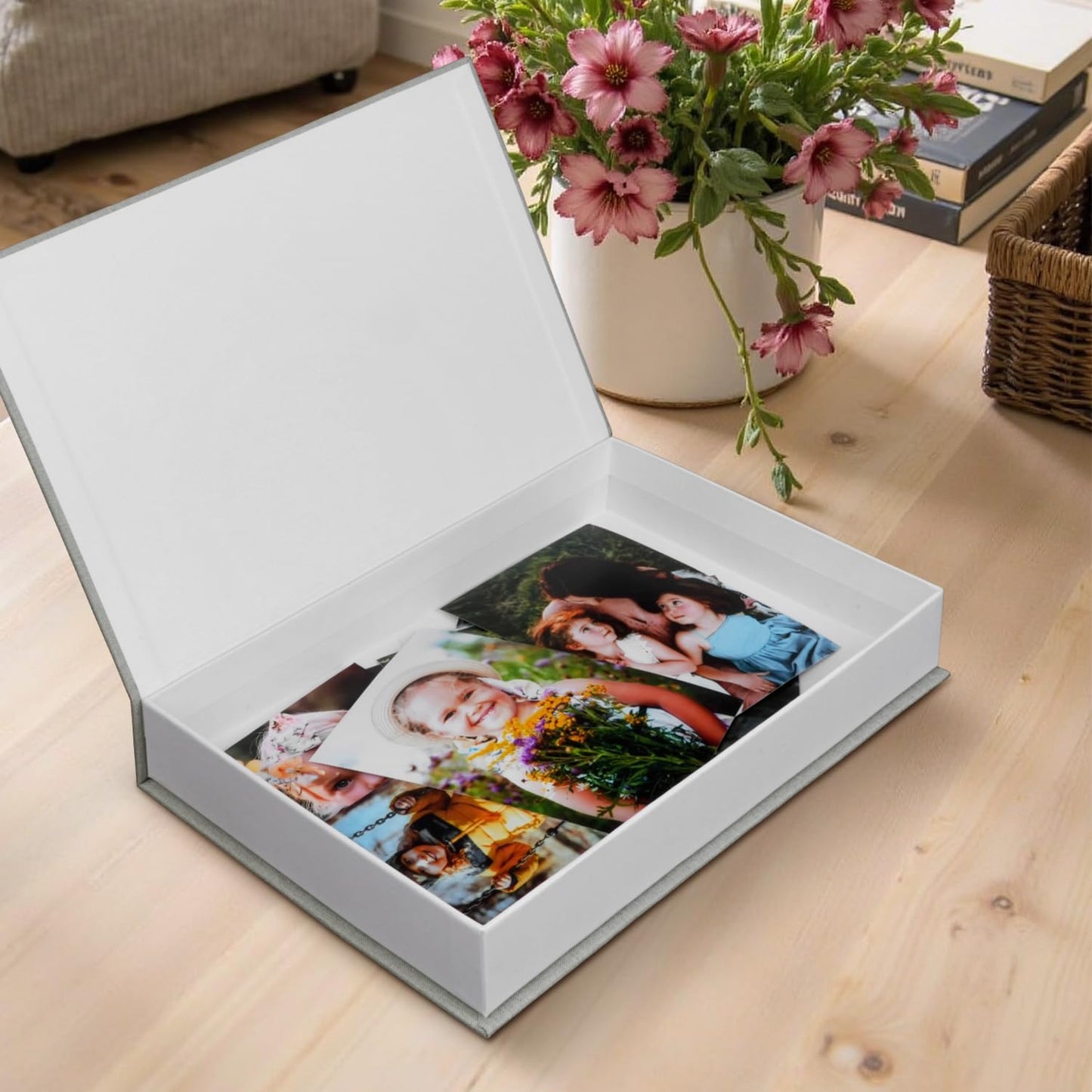 Linen Decorative Books for Home Decor,Set of 2 Aesthetic Faux Decor Book for Decoration,Fake Books for Bookshelf,Keepsake Storage Box (Sage & Beige)