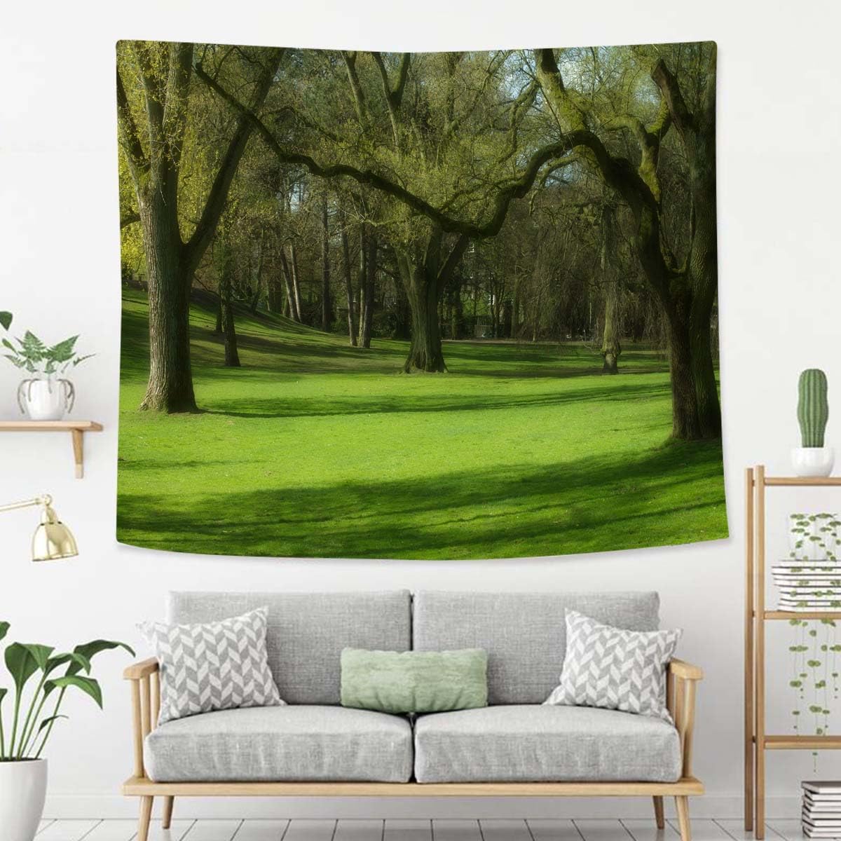 Landscape Tapestry For Bedroom Landscape Of Kings Park Green And Nature Scene Tapestries Wall Hanging For Living Room Dorm Office 60×40 In