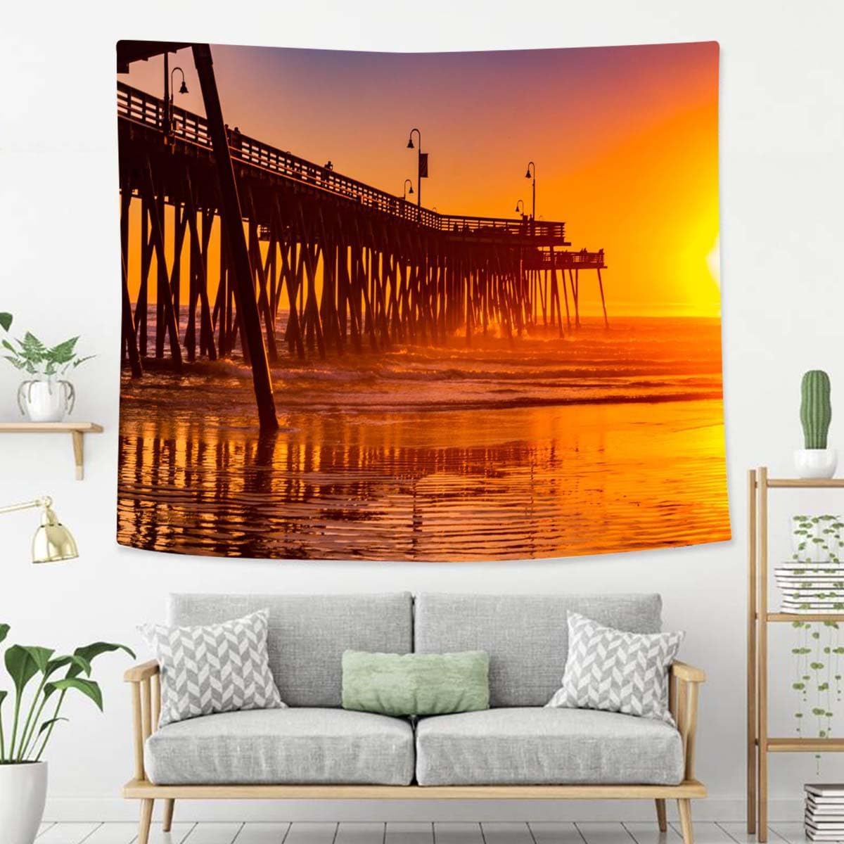 Sunset Tapestry For Bedroom Sunset Beach Colors Tapestries Wall Hanging For Living Room Dorm Office 80×60 In