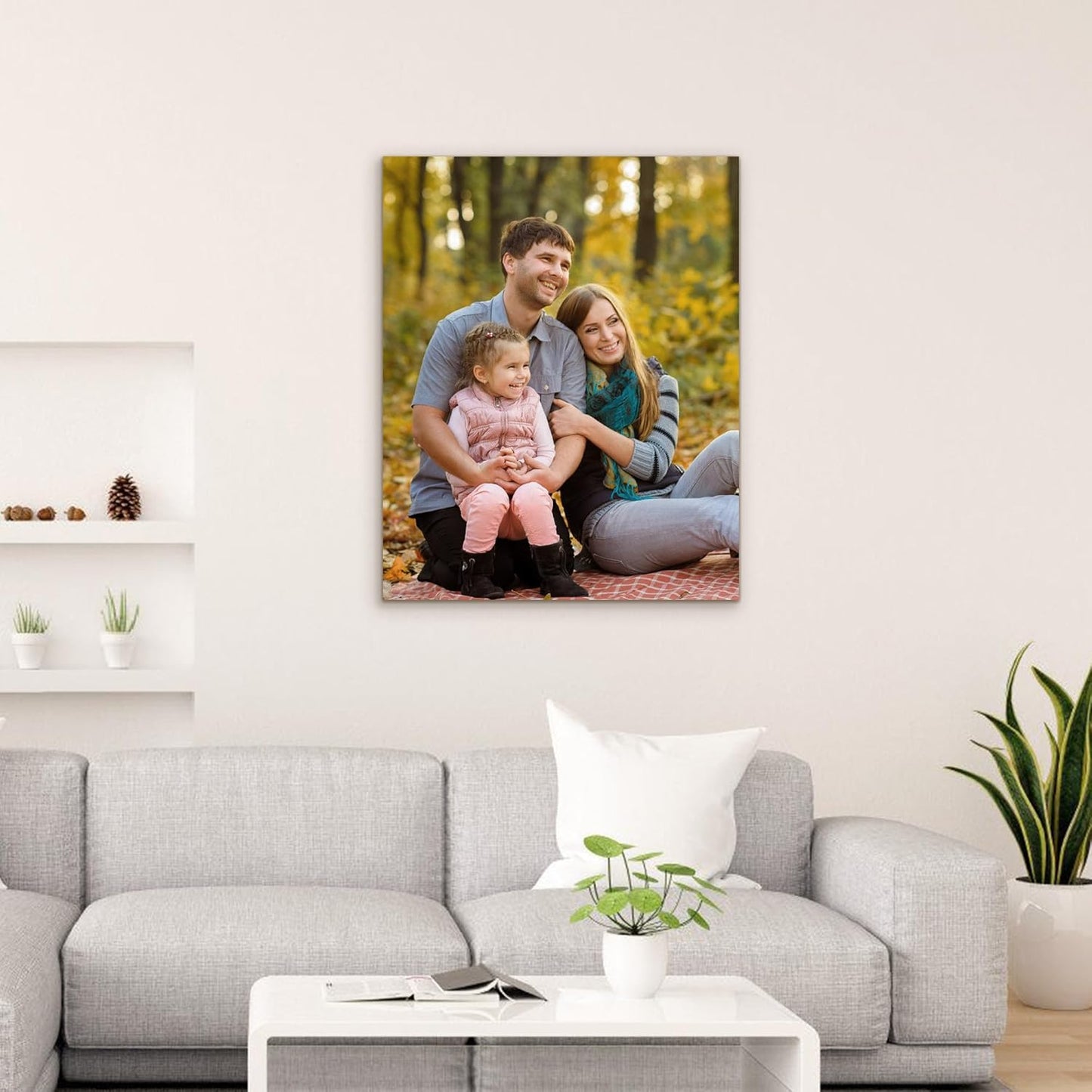 Custom Canvas Prints with Your Photos- Personalized Print Canvas Pictures, Custom Wall Art Gift for Living Room, Bedroom, Wedding Family Baby Pets Framed 8 x 10 inche