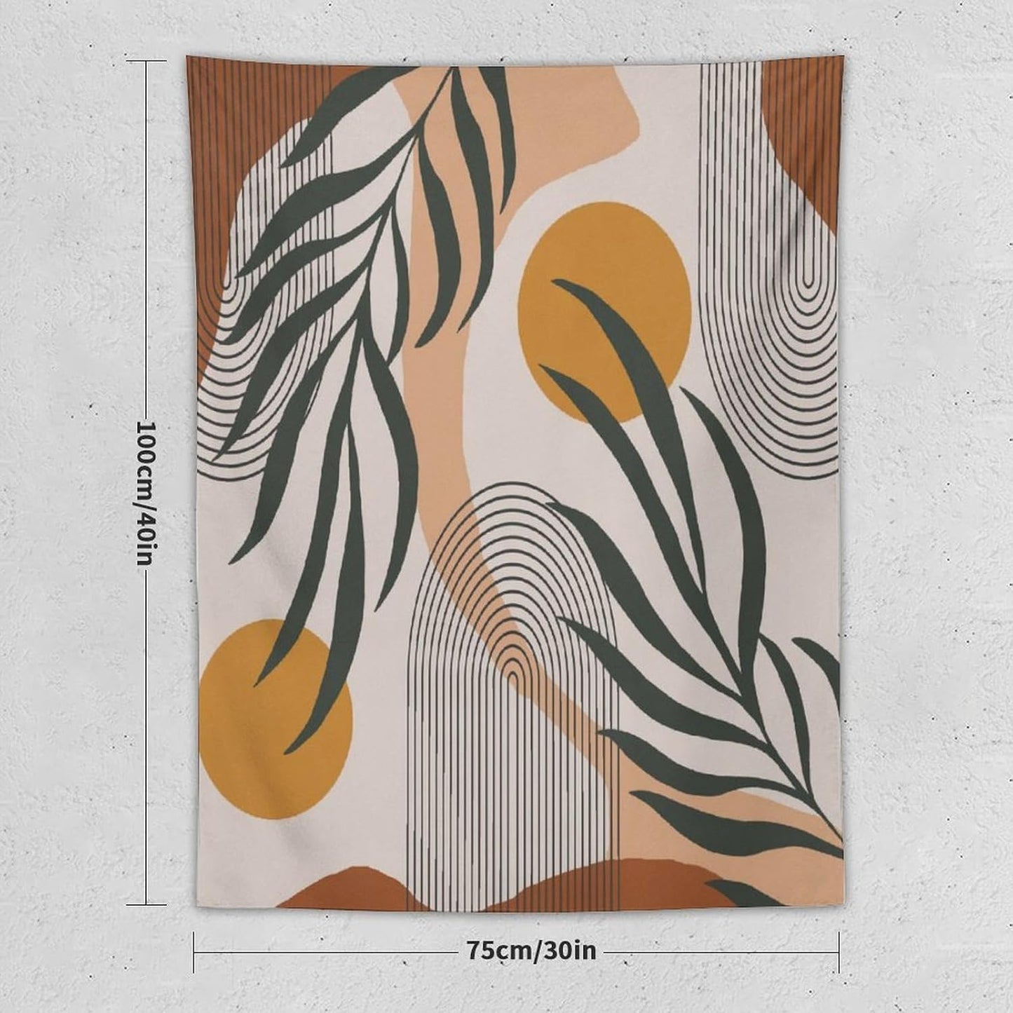 ICMOLYYENLO Boho Plant Aesthetic Tapestry, Abstract Medieval Arch Sun Home Aesthetic Wall Hanging For Bedroom Living Room Dormitory Tapestry 60x60 Inches