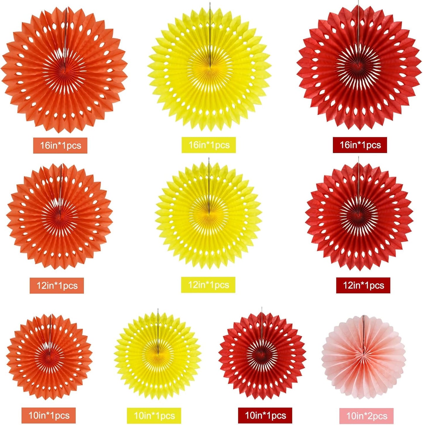 BEISHIDA Fall Orange Hanging Honeycomb Round Paper Fans Decoration Set for Thanksgiving Harvest Fall Wedding Baby Shower Birthday Photo Booth Backdrops Anniversary Party Supplies(11packs)