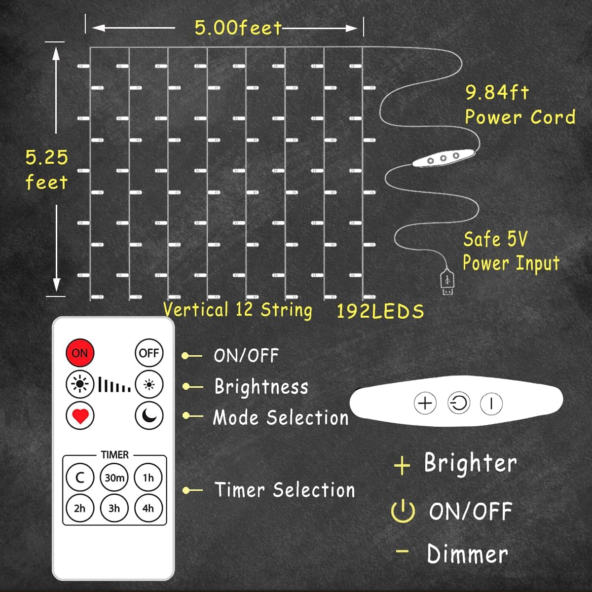 Curtain Fairy Lights Teal Blue Purple Ombre with Remote, Led String Lights for Girls Room Mermaid Unicorn Twinkle Wall Hanging Frozen Turquoise Lavender Lilac