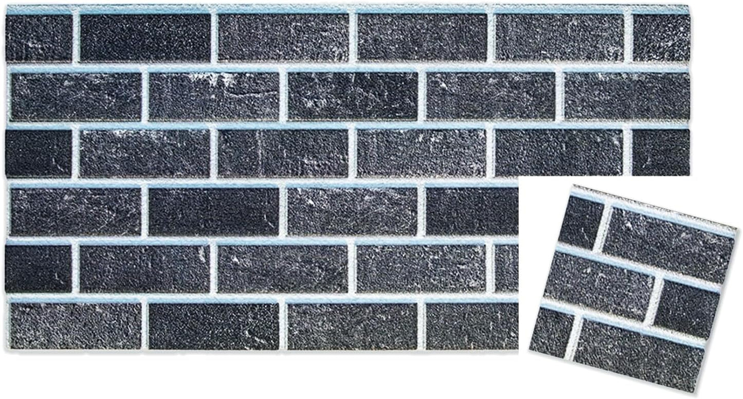 IZODEKOR 3D Brick Effect Wall Panels - Faux Brick Paneling for Living Room, Kitchen, Bathroom and More | Ash Smoke - (10" x 10") Sample
