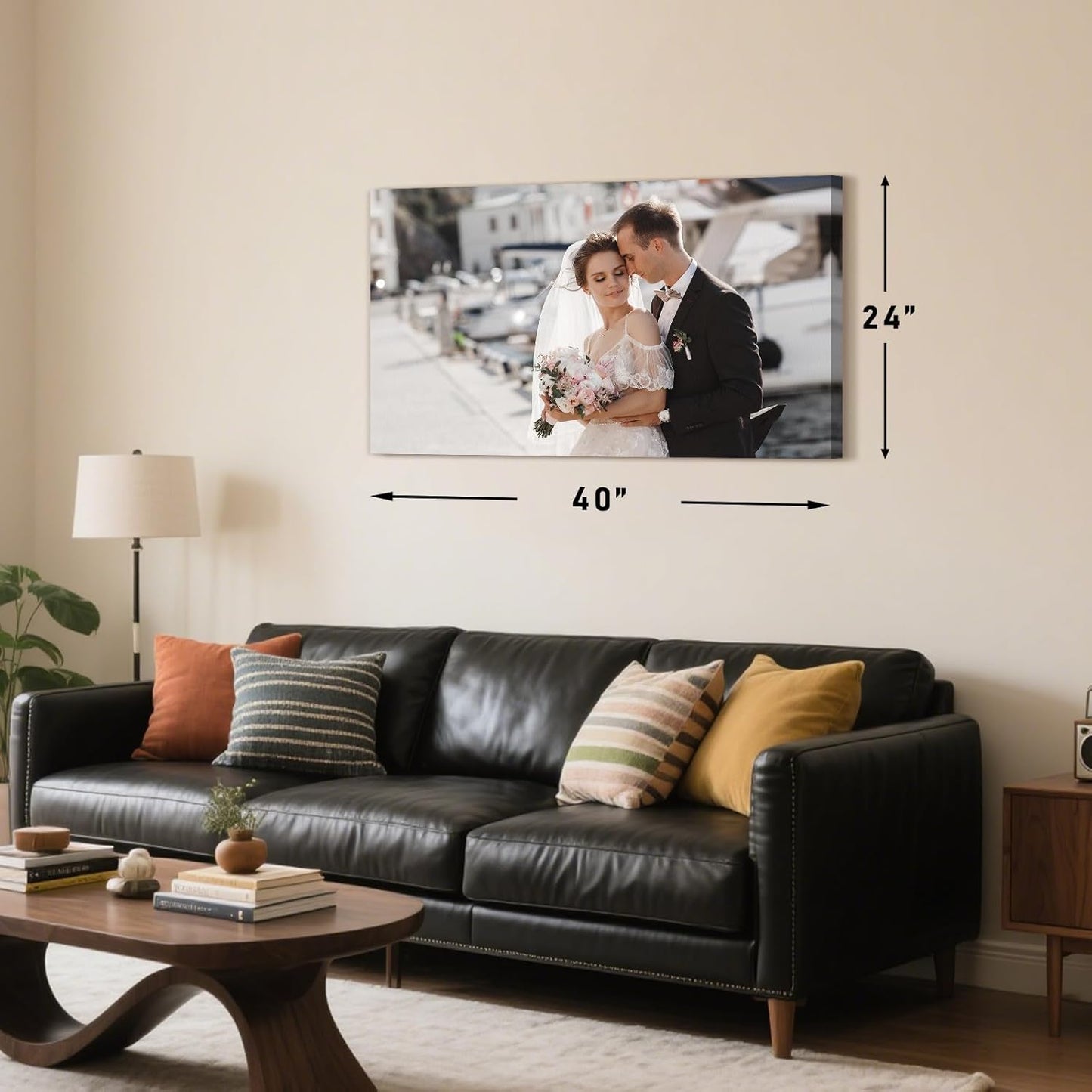 Personalized Custom Canvas Prints with Your Photos & Text, Customized Picture Print, Transform Own Images Into Framed Wall Art Digitally Printed Photo to Canvas, Keepsakes Gifts for Family 40x24’’