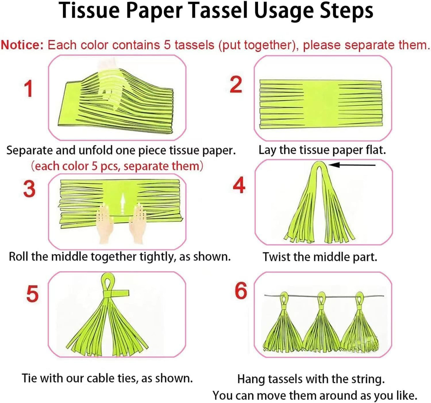 Blue and Orange Tassel Garland,Tissue Tassel Banner for Party Decorations,Navy Blue,Sky Blue,Orange,Light Orange,Pack of 20