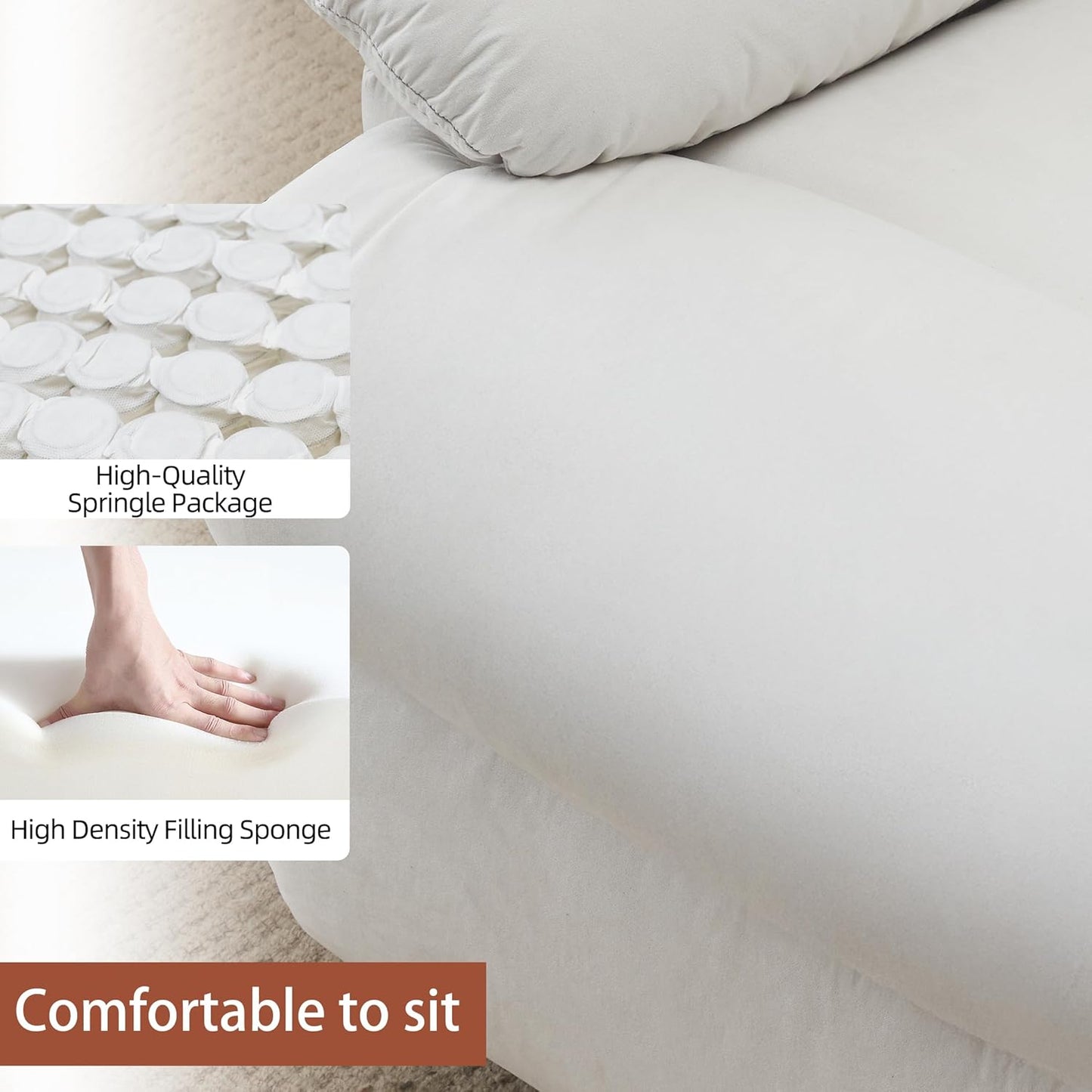 Rocker Recliner Chair, Overstuffed Manual Rocking Recliner for Adults, Upholstered Comfy Soft Fabric Living Room Reclining Sofa Chair (Beige Fabric)