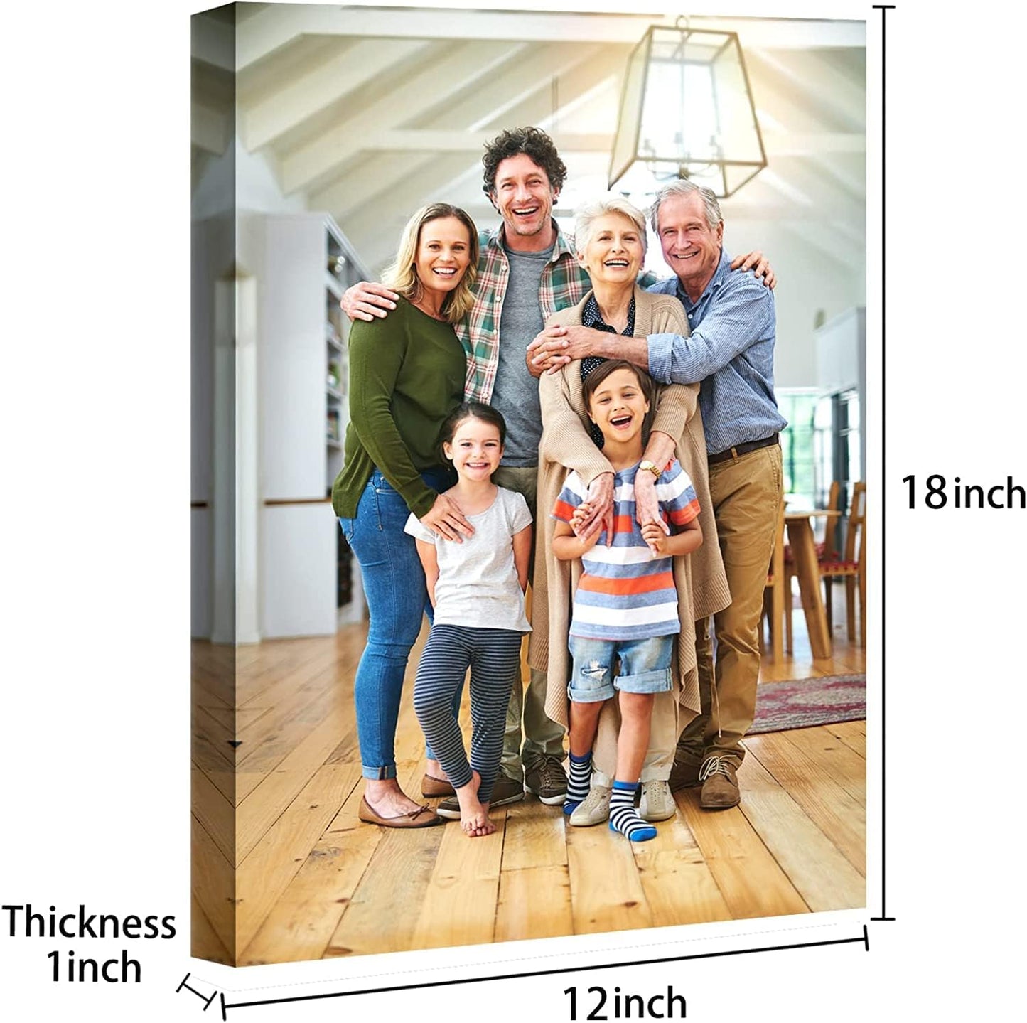 Laoife Custom Canvas Prints with Your Photos 12"x18", Canvas Photo Prints Custom, Personalized Canvas Wall Art for Office Home Bedroom Living Room Wall Decor, Gift for Father's Day Birthday Wedding