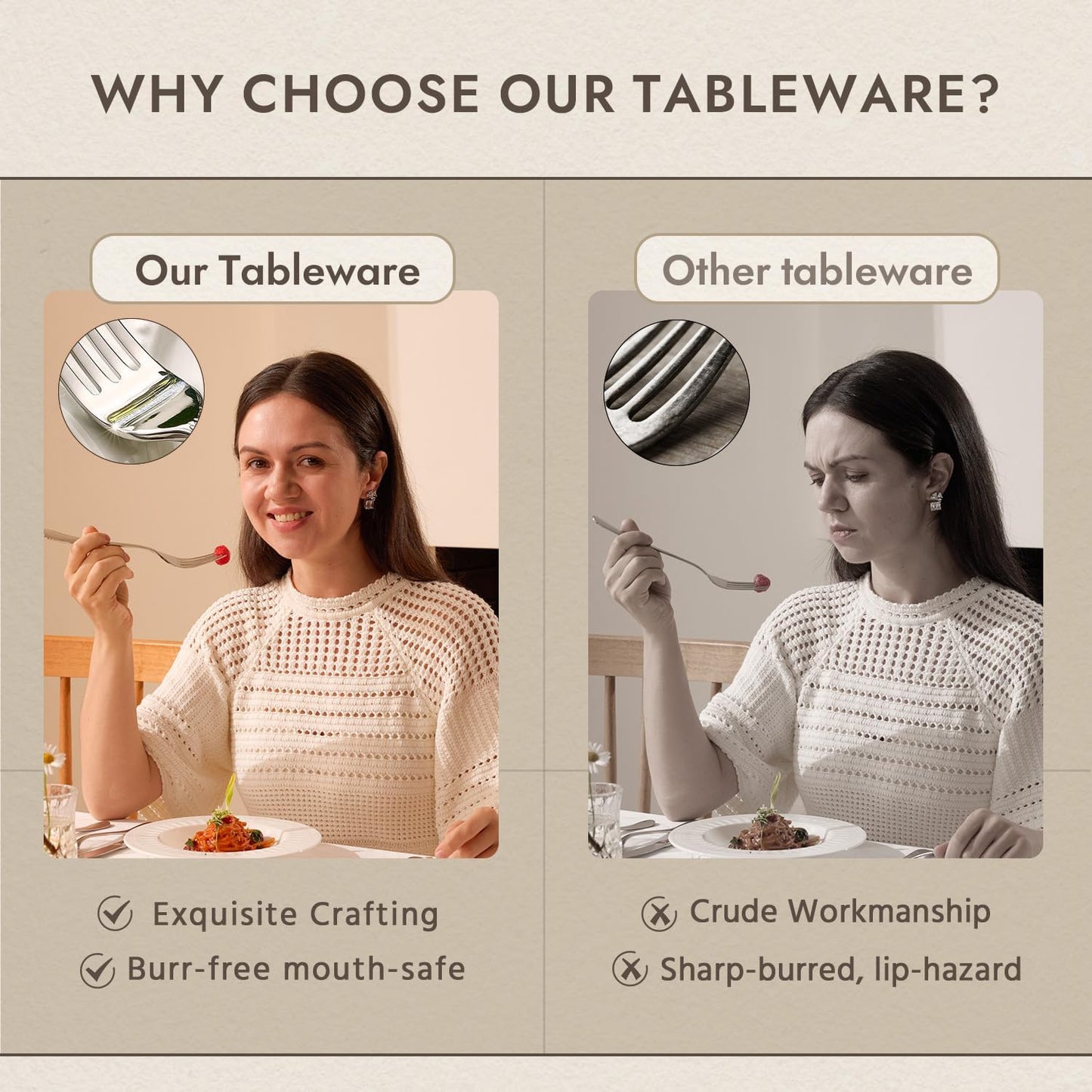 KINGSTONE Silverware Set, Luxury 20 Piece Flatware Set for 4, 18/10 Stainless Steel Cutlery Set with Diamond Cut Pattern for Kitchen, Home, Wedding, Party, Mirror Polished and Dishwasher Safe