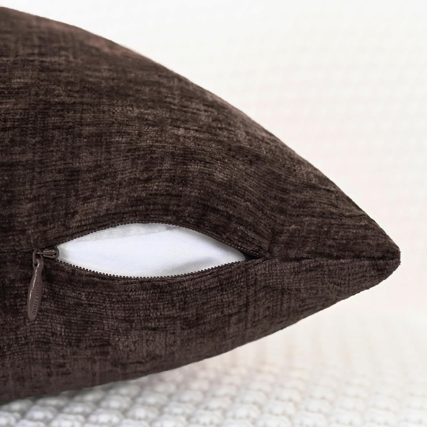 CaliTime Throw Pillow Covers Decorative 16 X 16 Inches Pack of 2 Cozy Chenille Cushion Cases for Couch Sofa Bed Living Room Home Coffee