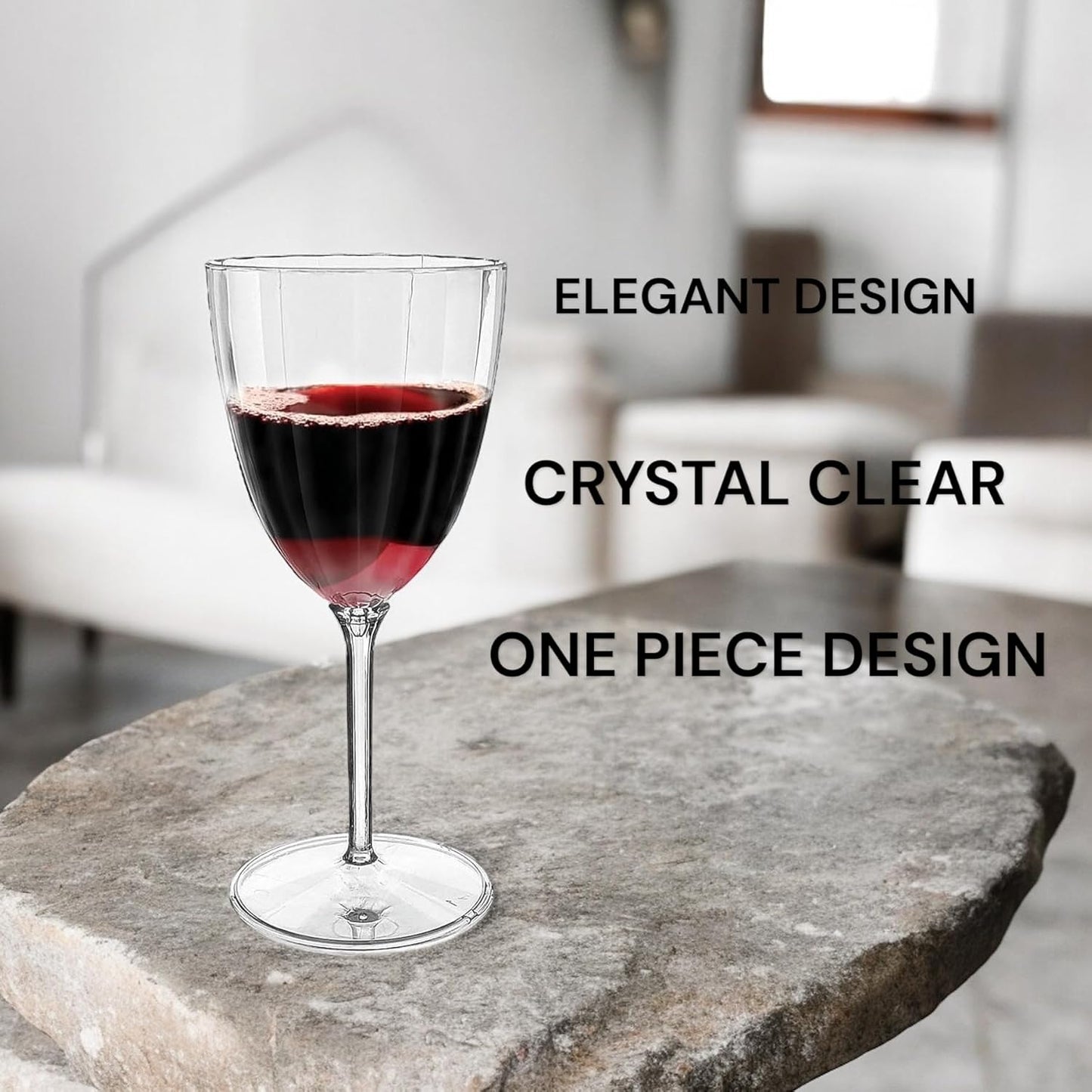 Oojami Elegant Plastic Champagne Flutes - 32 PCS, 7.8oz Disposable & Reusable Wine Glasses - Perfect for Home, Parties, Weddings, Birthdays & Celebrations (32, Clear)