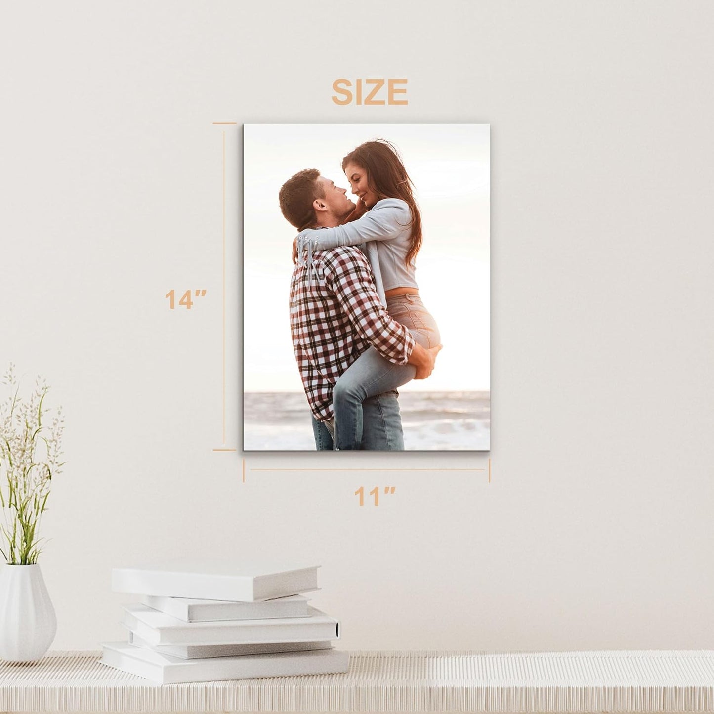 Tapuayts Personalized Custom Canvas Poster: Upload Your Image/Photo for Custom Photo-to-Poster Printing, Quality Wall Art Print (11" X 14")