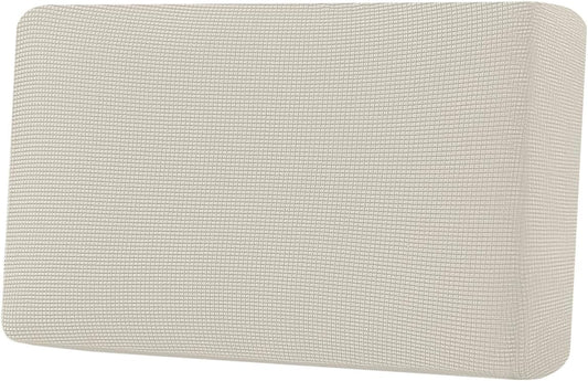 H.VERSAILTEX Super Stretch Individual Seat Cushion Covers Sofa Covers Couch Cushion Covers Slipcover Sets Thick Jacquard Textured Twill Fabric (1 Piece Loveseat Cushion Cover, Natural)