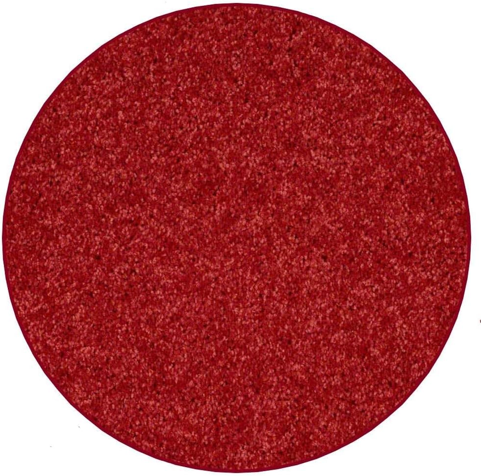 KOECKRITZ Soft and Colorful Kids Classroom Area Rugs (Passes Flammability Pill Test) Many Sizes and Bright Colors to Select from (3' Round, Fire Engine)