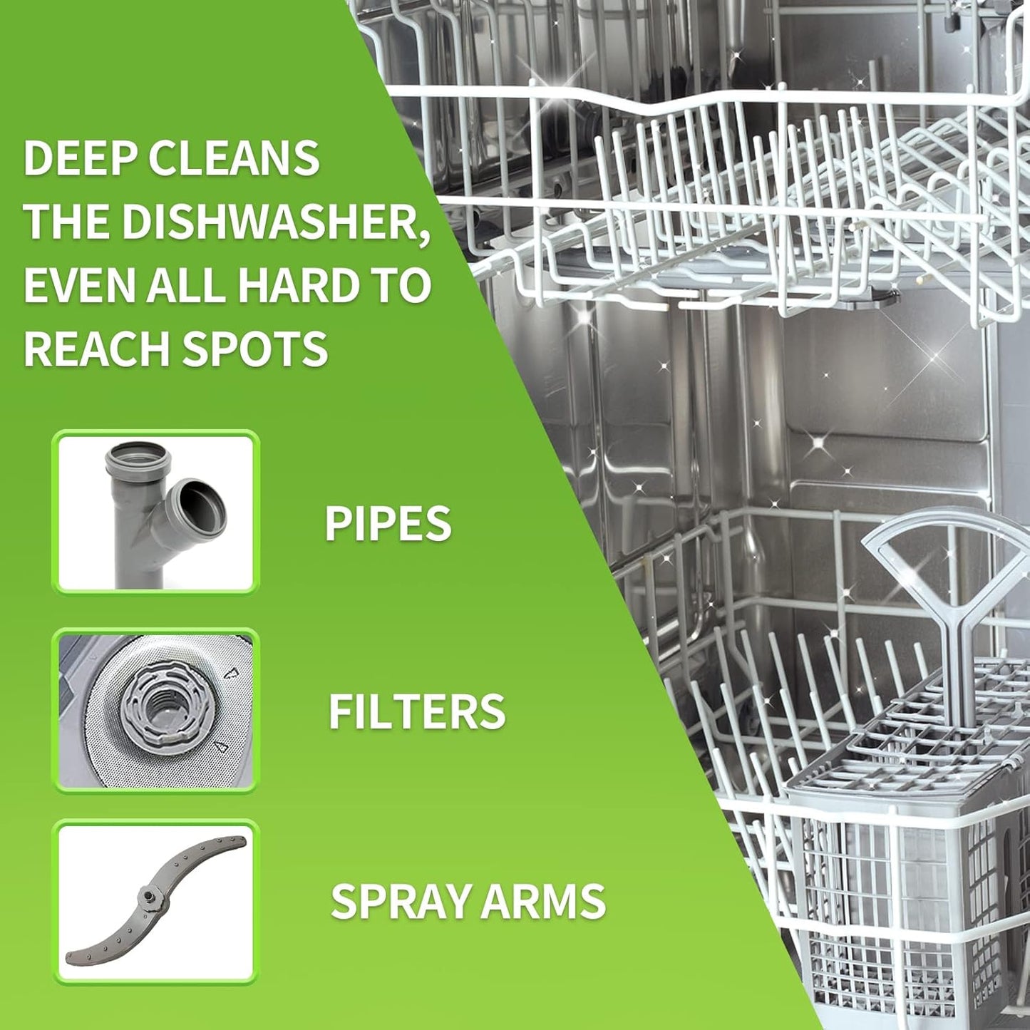 NATRUTH Dishwasher Cleaner And Deodorizer Tablets -30 Pack for Deep Cleaning, Deodorizing & Protecting, Prevents Buildup.Heavy Duty And Septic Safe.Clean Dish Washer For Limescale, Odor, Smell (Lemon)