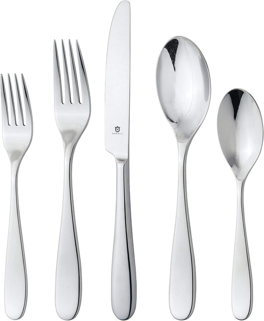 Silverware Set for 6 – 18/10 Stainless Steel Flatware, Mirror Finish, Dishwasher Safe, Durable and Balanced Utensils, Modern Tableware (30-Piece Set, Fidenza)
