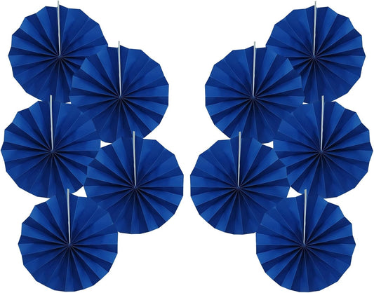 Blue Birthday Decorations,DIY Blue Paper Fans Hanging Decoration ,Party Decorations for Adults 8in, Royal Blue Birthday Decorations,Baby Shower Decorations 30 Color DIY Set (Navy Blue)