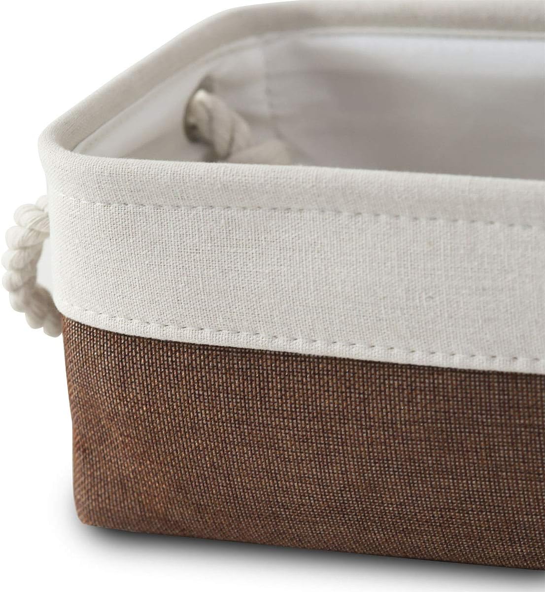 Small Storage Baskets for Shelves,Fabric Storage Baskets for Closet,Rectangular Collapsible Baskets for organizing Clothes,Books,Gifts