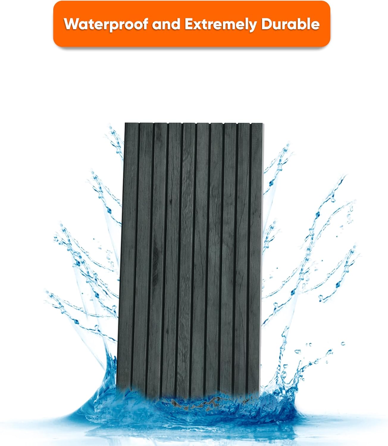 IZODEKOR 3D Wood Effect Styrofoam Wall Panels - Faux Wood Look Wall Panels for Living Room - Fake Acoustic Wood Slat Wall Panels - Pack of 10, Covers 50 sq ft.