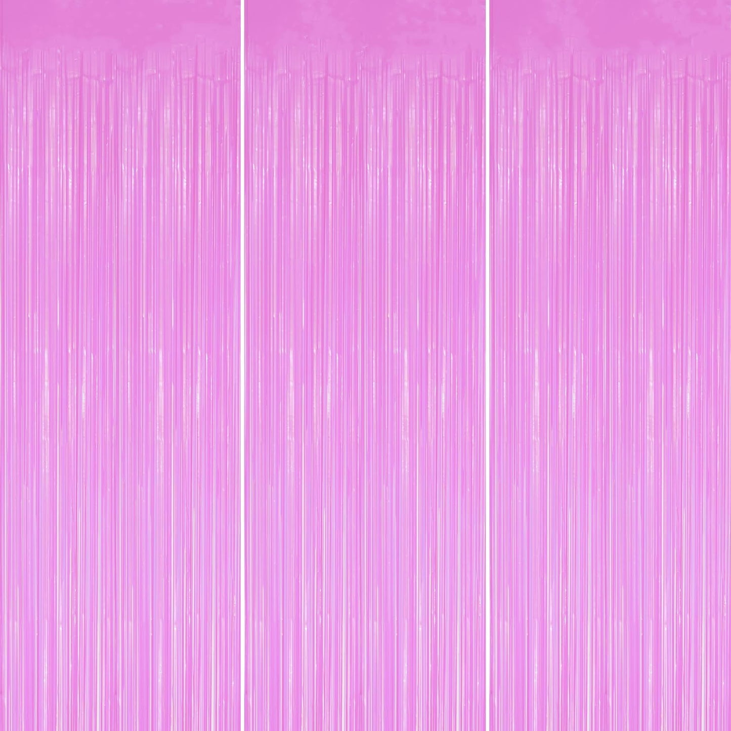 3 Pack Foil Fringe Backdrop - Pastel Purple Shiny Tinsel Curtains for Party Decoration/Photo Booth Props - 3.3x8.2 FT Metallic Foil Backdrop for Birthday, Wedding, Graduation, Christmas.