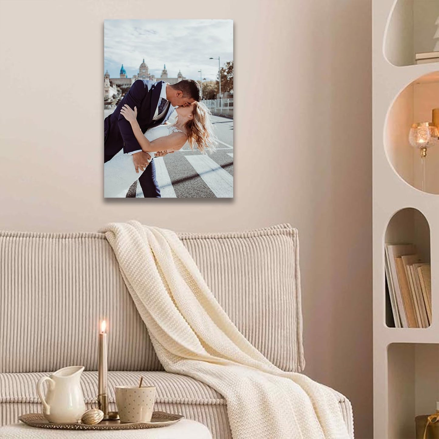 Laoife Custom Canvas Prints with Your Photos 12"x16", Canvas Photo Prints Custom, Personalized Canvas Wall Art for Office Home Bedroom Living Room Wall Decor, Gift for Father's Day Birthday Wedding