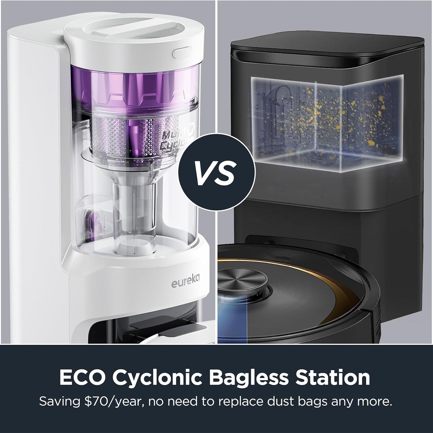 Eureka Robot Vacuum with Bagless Self Emptying Station, 2 in 1 Robotic Vacuum and Mop Combo, 60-Day Capacity, 4000Pa Suction, Auto Lifting Mop, LiDAR Navigation,NER E10s