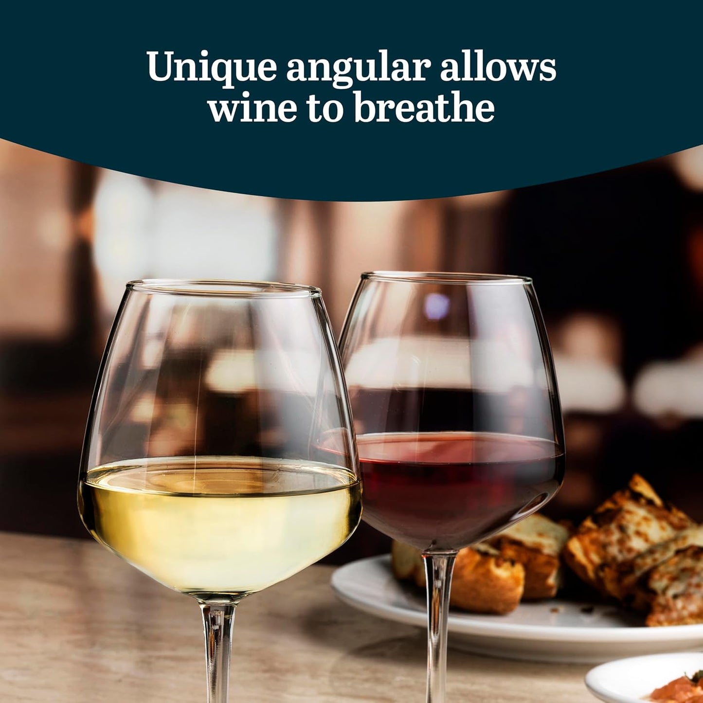 Libbey Vina Diamond Balloon Wine Glasses Set, Unique Angular Red Wine Glasses Set of 12, Large, Elegant Glass Wine Glasses for Celebratory Events