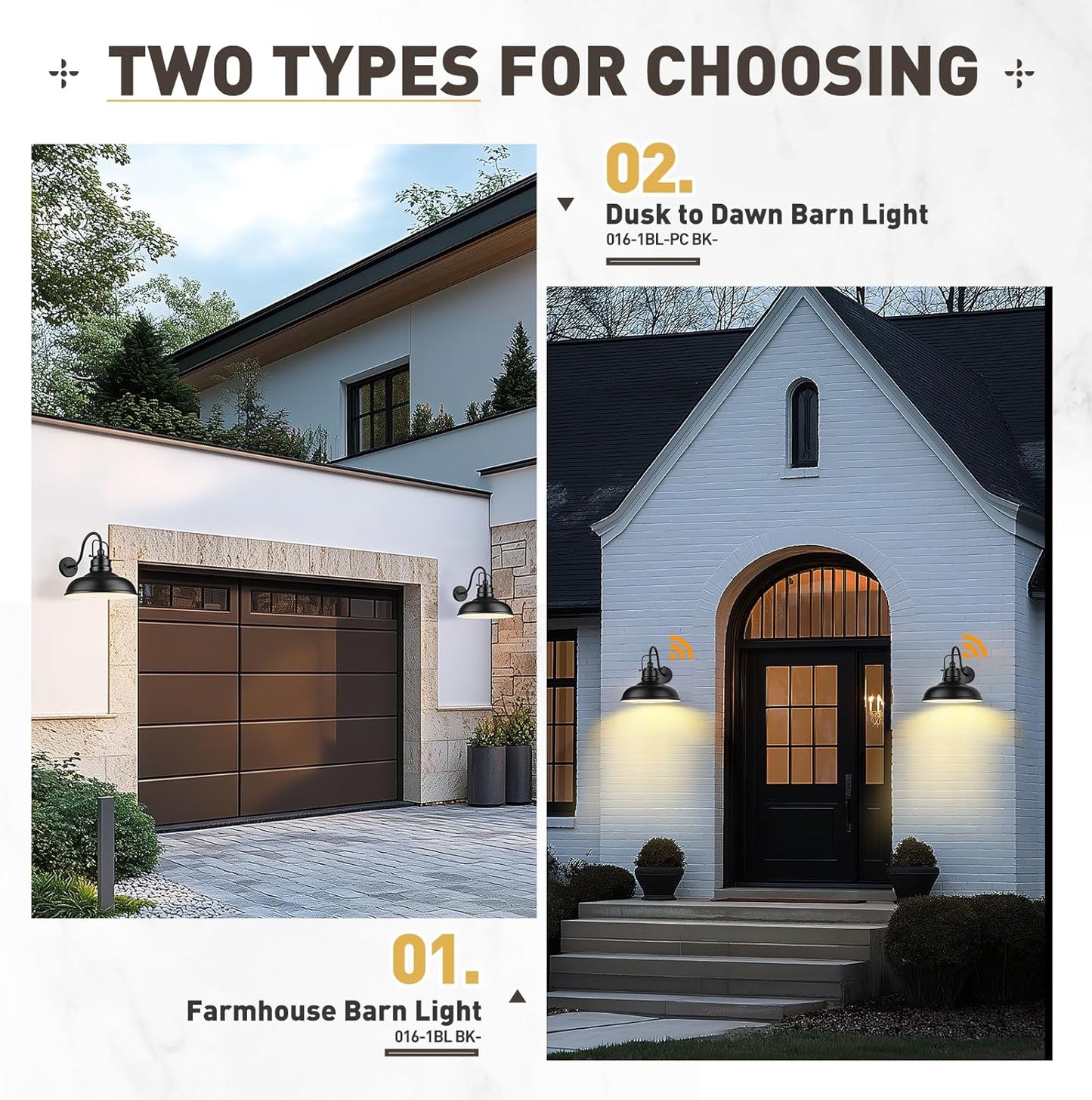 zeyu 18 Inch Dusk to Dawn Outdoor Barn Light, 1-Light Gooseneck Wall Light, Modern Wall Sconce for Garden Garage, Matte Black Finish, 016-1BL-PC BK