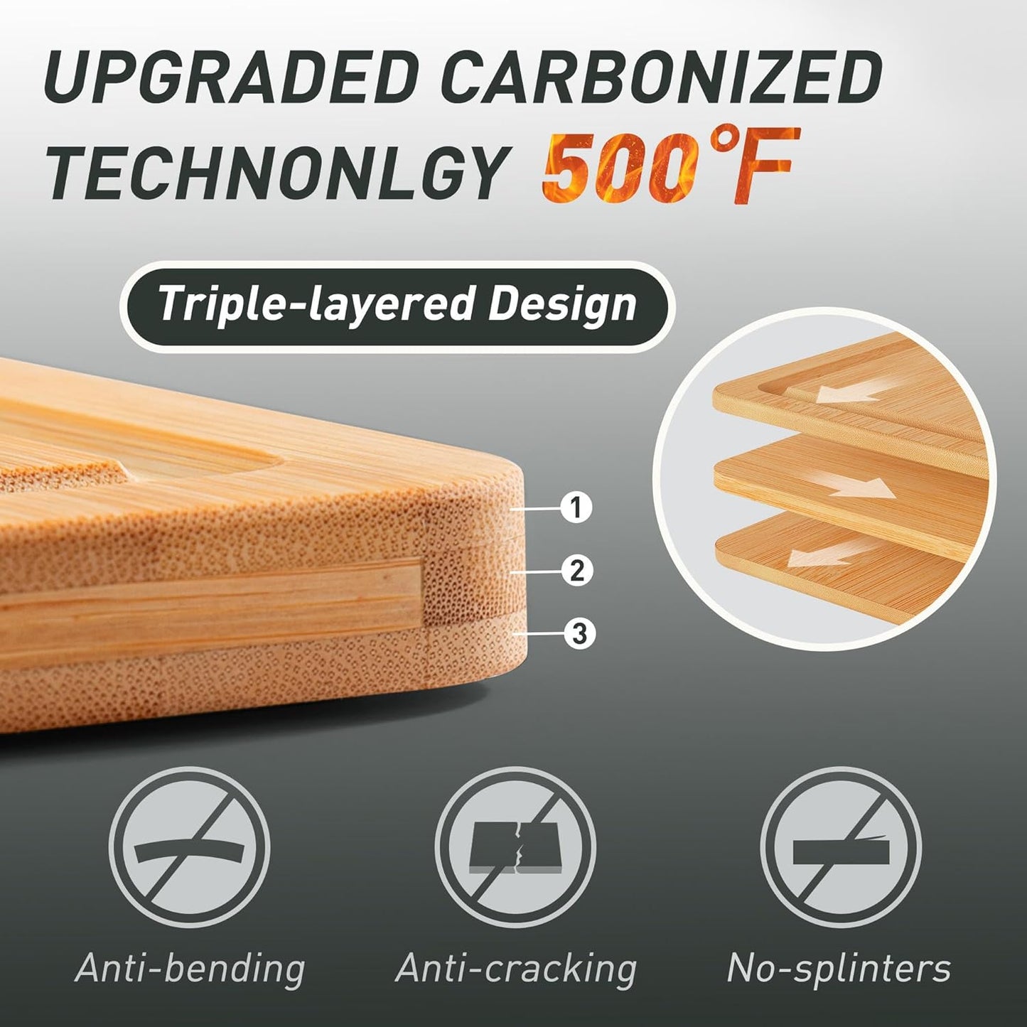 Bamboo Cutting Board Set Non Slip Feet with Holder Over Sink Adult Women Her Sister Aunt Wife Hustband Lady Bestie Soul Happy Christmas Xmas Birthday Gifts Cool Unique Aesthetic 30 40 60 70 Year Old