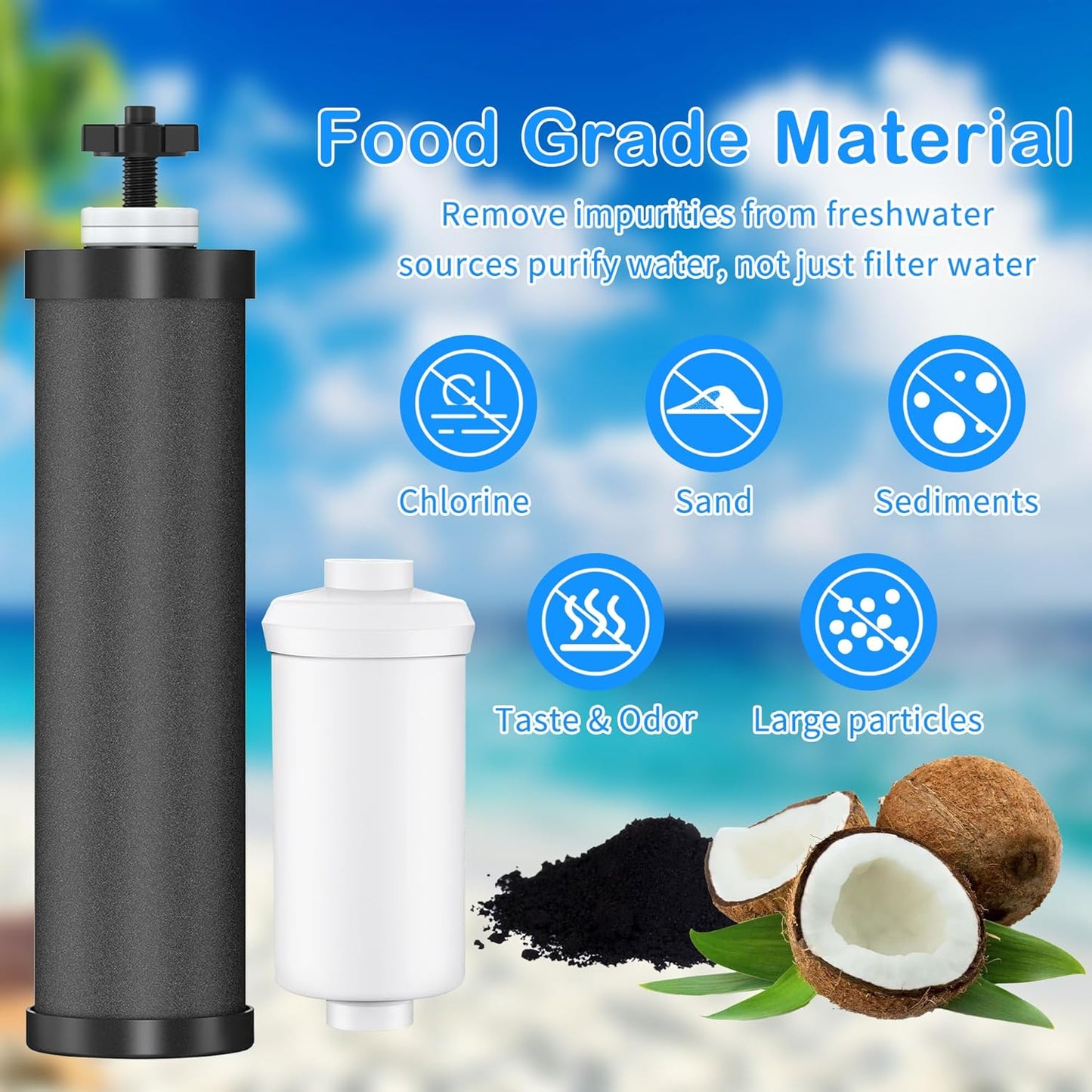 4 Pack Gravity Water Filter Replacement,Gravity Water Filter Replacement for Berkey® BB9-2® Black Filters & PF-2® Fluoride Filters, Compatible with Berkey® Filtration System