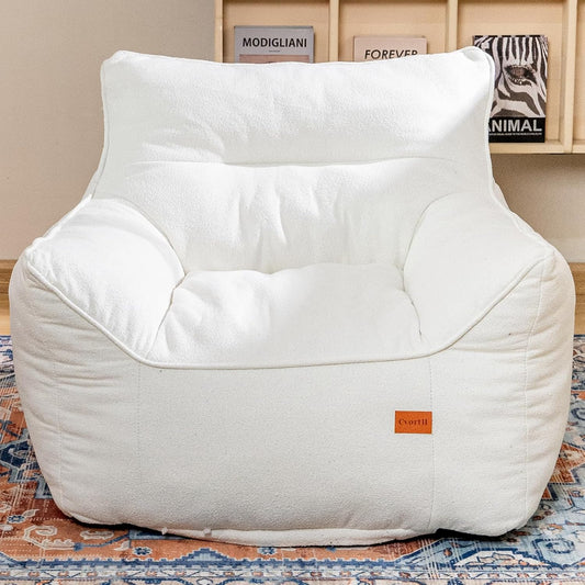 Bean Bag Chair for Adults, Comfy Tufted Bean Bag Chair Sofa with Armrests, Lazy Beanbag Chair with Foam Filler Stuffed Bean Bag Couch Sofa for Reading in Bedroom, Living Room and Dorms