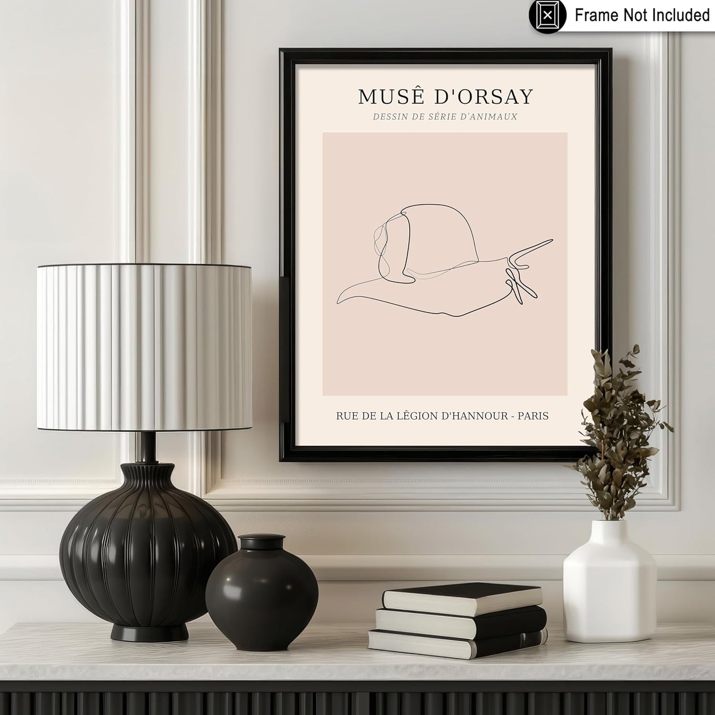 Poster Master Vintage Poster - Retro One Line Snail Drawing Print - Snail Line Art - Minimal Gift for Men, Women, Animal Lover - Abstract Wall Decor for Home, Office, 24x32 Unframed Wall Art